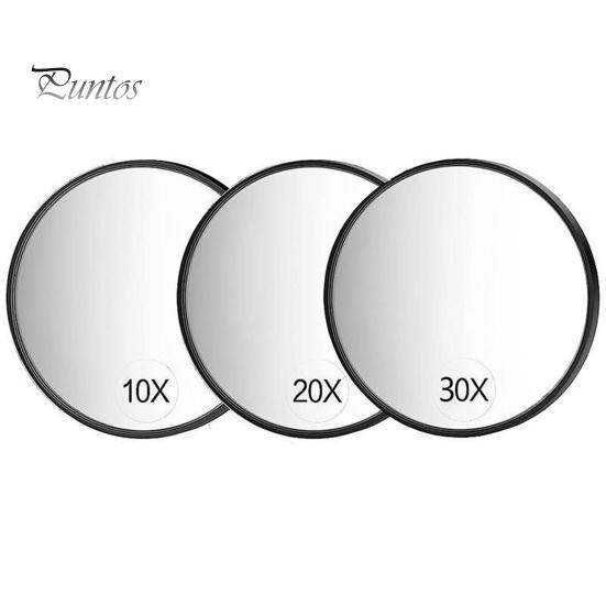 10CM 30X Magnifying Mirror with Tweezers Portable Travel LED Makeup Mirror with 3 Suction Cups Rechargeable Dimmable Magnified Vanity Mirror