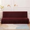 Solid Color Elastic Folding Sofa Bed Cover with Skirt Sofa Slipcover Couch Cover Furniture Protector 1pc Home Decor Couch Cover
