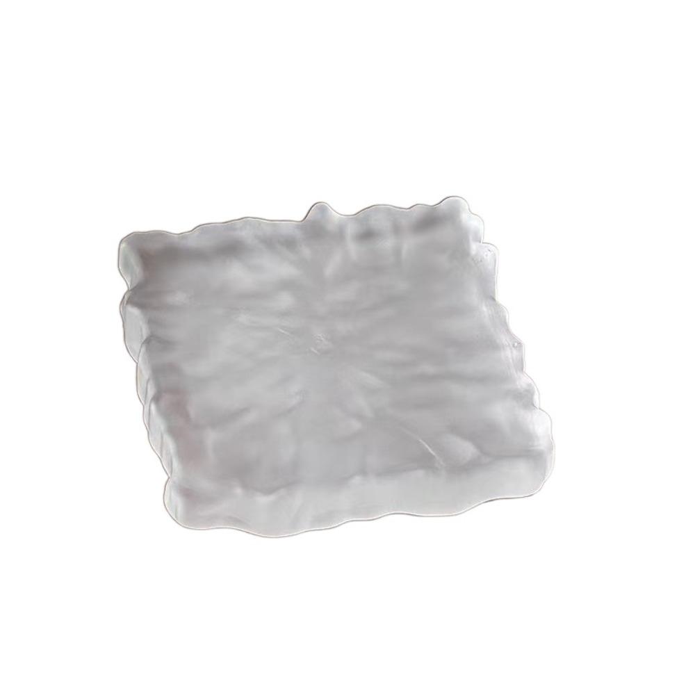 Изысканная тарелка из матового стекла Элегантная десертная тарелка Креативная тарелка для послеобеденного чая Кухня