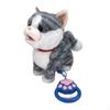 Electric Cat Figurine Companion Animal Animated Tail Wagging Walking Toy Stuffed Animals for