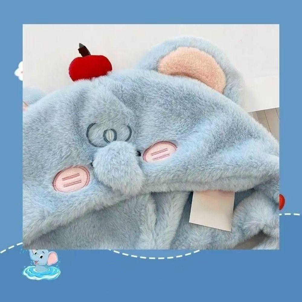 Korean Style Ear Protection Hat Cute Fluffy Beanie Hat Fashion Elephant Warm Hat  Outdoor