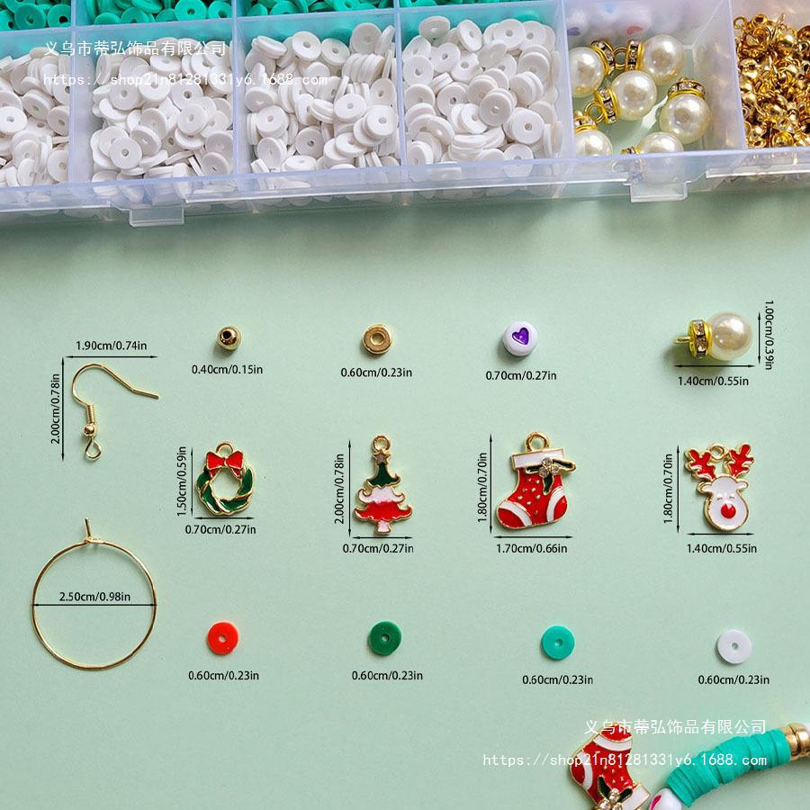 Diy Soft Pottery Bracelet Christmas Series Set Necklace With Jewelry Material Bag Accessories Loose Beads