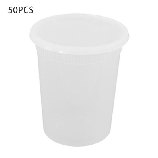 50 упаковок пластиковых контейнеров для гастрономических продуктов с крышками, не содержащих BPA, герметичный контейнер для хранения, герметичные контейнеры для супа, микроволновая печь, морозильник, посудомоечная машина, безопасная еда