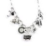 [H8987] - Designer Necklace 'So British' Black Gray