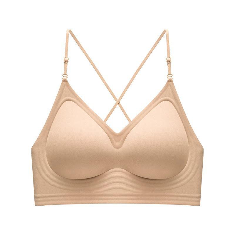 Бесшовный бюстгальтер пуш-ап U-образной формы с тонкими бретелями для лета