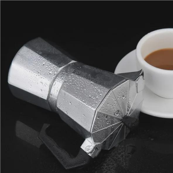 Алюминиевый набор для приготовления кофе на открытом воздухе, восьмиугольный Moka Espresso