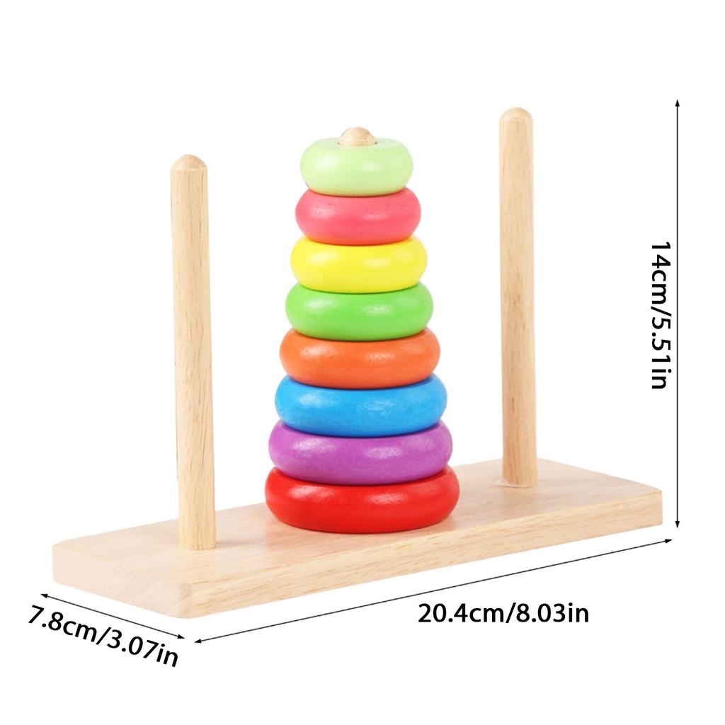 Tower of Hanoi Block Toy for Kids 3-6 Years Old Gifts Stacking Balance Toy Motor Skill for Babies Toddlers