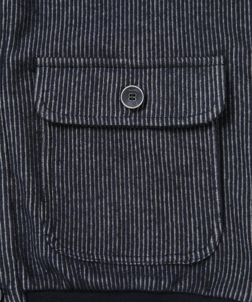 Panicale Textured Cotton Button Bomber Jacket [Navy]