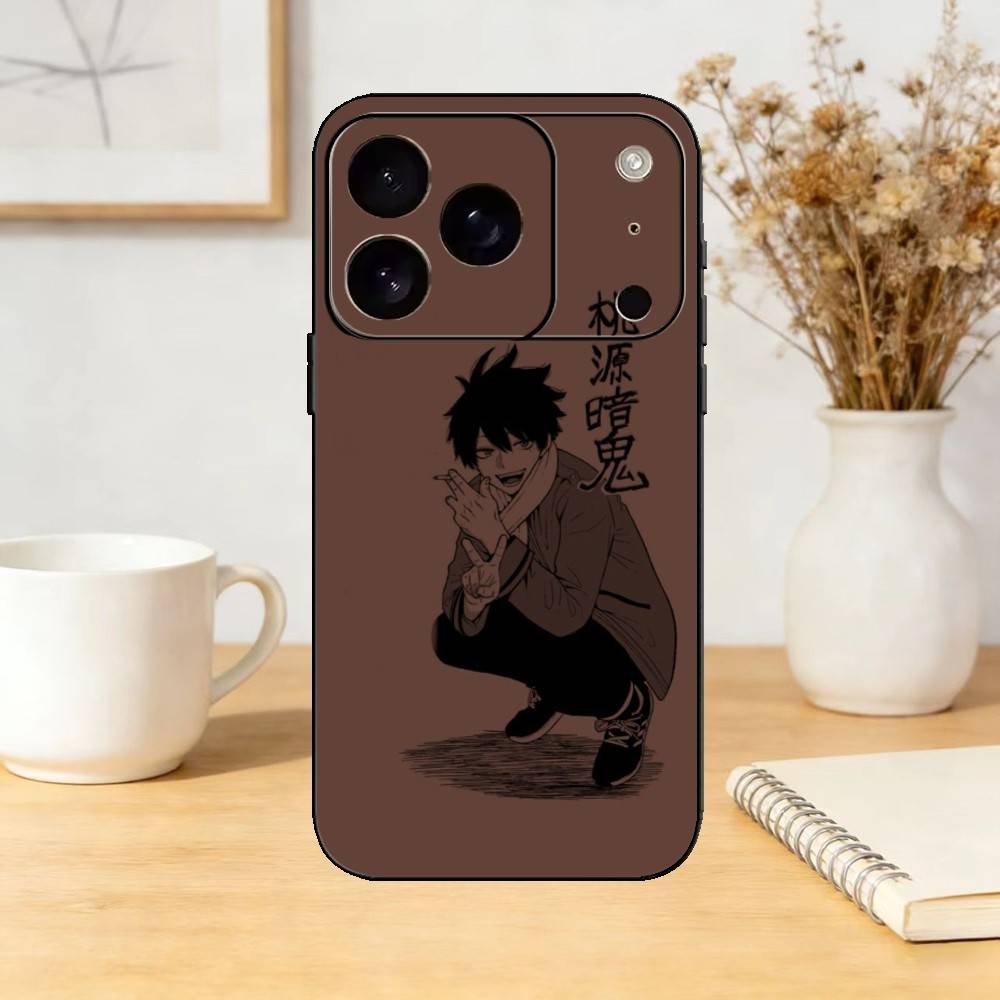 TOUGEN ANKI S-Shiki Ichinose Чехол для телефона Силиконовый черный Мягкий Для IPhone 17,16,15,14,13,12,11,SE,Plus Pro Max