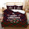 Navidad Plaid Merry Christmas Tree Пододеяльник Twin King Festival Santa Deer Комплект постельного белья из полиэстера Одеяло для взрослых Домашний декор