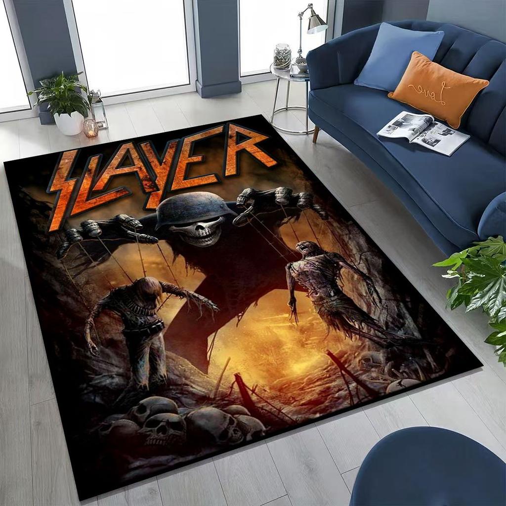 Ковер-ковер с изображением черепа, арт для хэви-метал рок-группы Slayer, для спальни, гостиной, дивана, домашний придверный коврик, декор, большой нескользящий коврик для пола