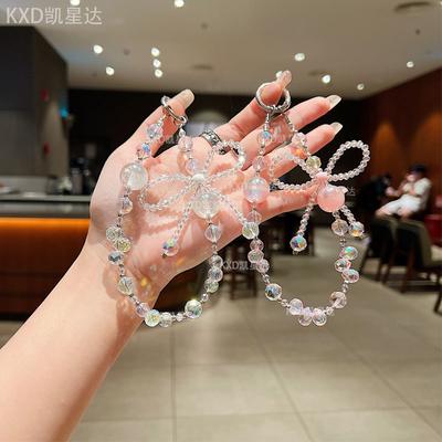 Роскошная высококлассная хрустальная цепочка для телефона с бантом, короткий ремешок на запястье, брелок для ключей автомобиля, подвеска для сумки, оптом