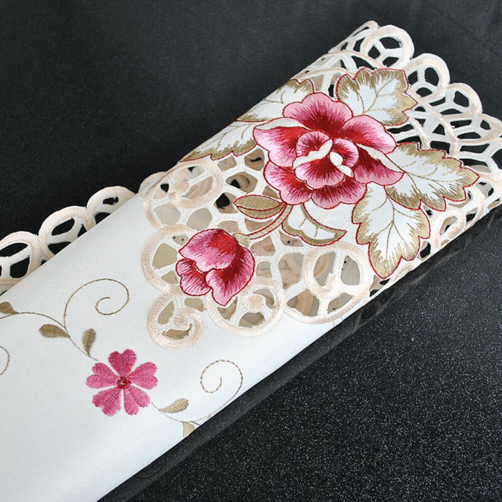 Embroidered Lace Tablecloth Floral Table Cloth/Mat Wedding Party Event Home Decor Table Runner Dining Table Cloth