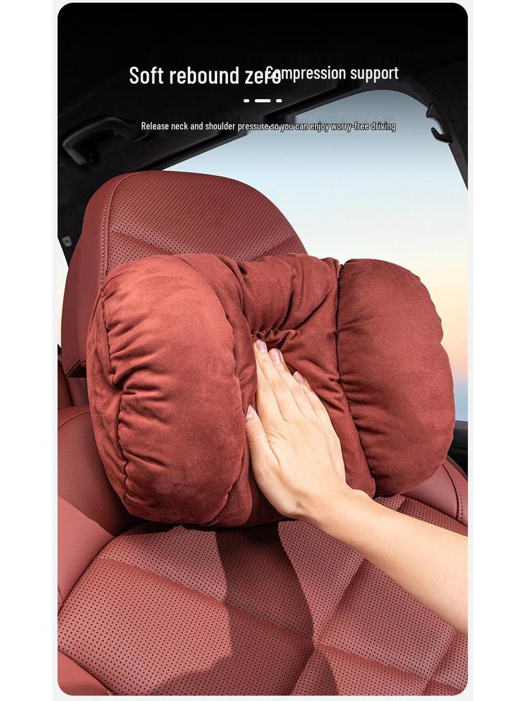 Роскошный зимний замшевый подголовник для автомобиля: Плюшевая подушка для поддержки поясницы и шеи
