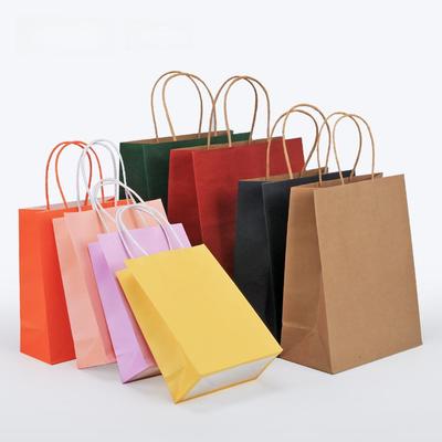 Подарочный пакет из крафт-бумаги — утолщенный, высококачественная печать для покупок и еды на вынос