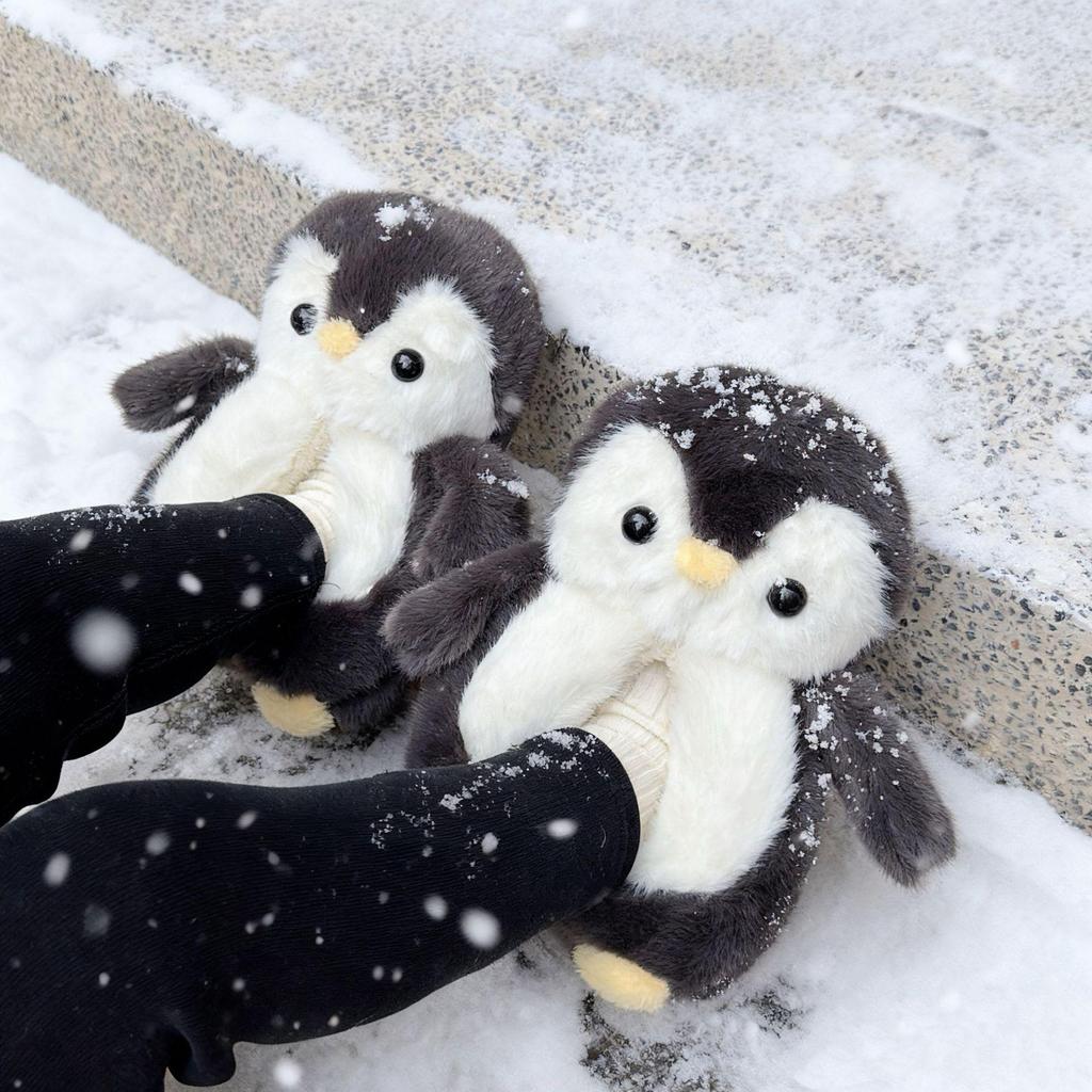 Пингвин Хлопковые Плюшевые Нескользящие Домашние Тапочки для Детей и Пар - Теплые, Милые, Утолщенные