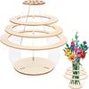Natural Flower Holder Ornament Wood Craft Plant Display Rack  For Home Living Room