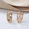 Elegant Rose Gold Earrings For Women Shiny Zircon Daily Jewelry