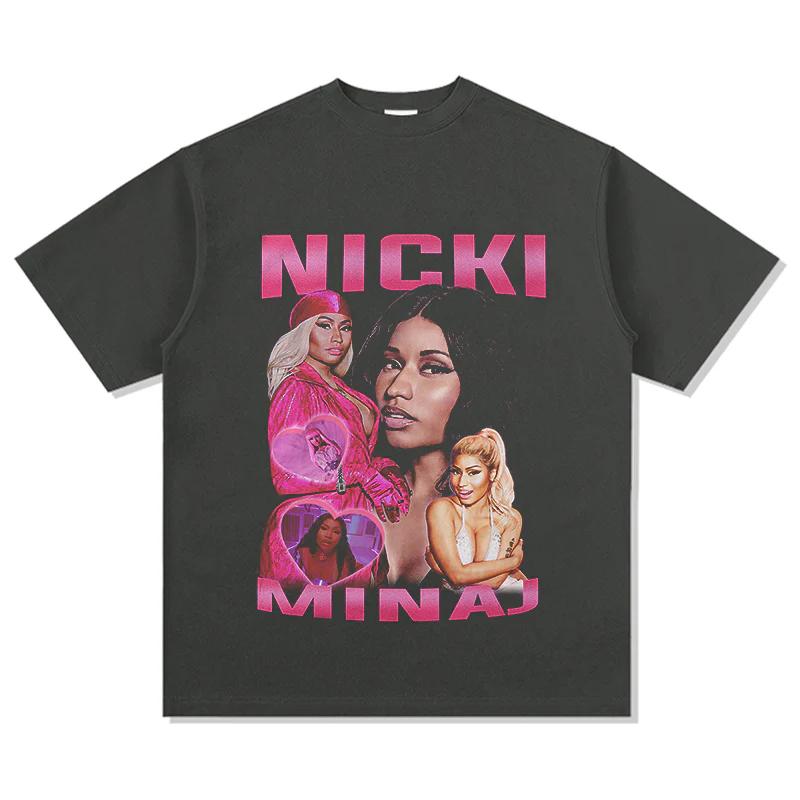 2026 New NICKI MINAJ Printed Cotton Y2K Tshirt Summer Men and Women Fashion Retro and Comfortable Short Sleeved Shirt Unisex