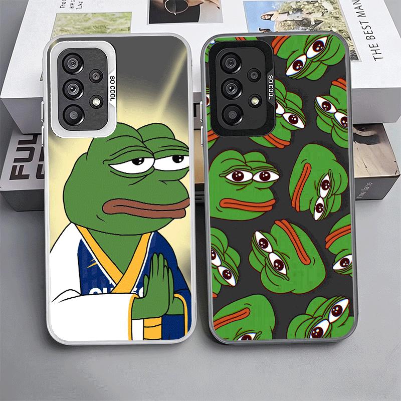 Смешной грустный лягушонок P-Pepe Мем Мягкий чехол для телефона для Samsung A17 A16 A15 A14 A13 A57 A56 A55 A54 A53 A37 A36 A35 A34 A33 A26 A25 A24 A