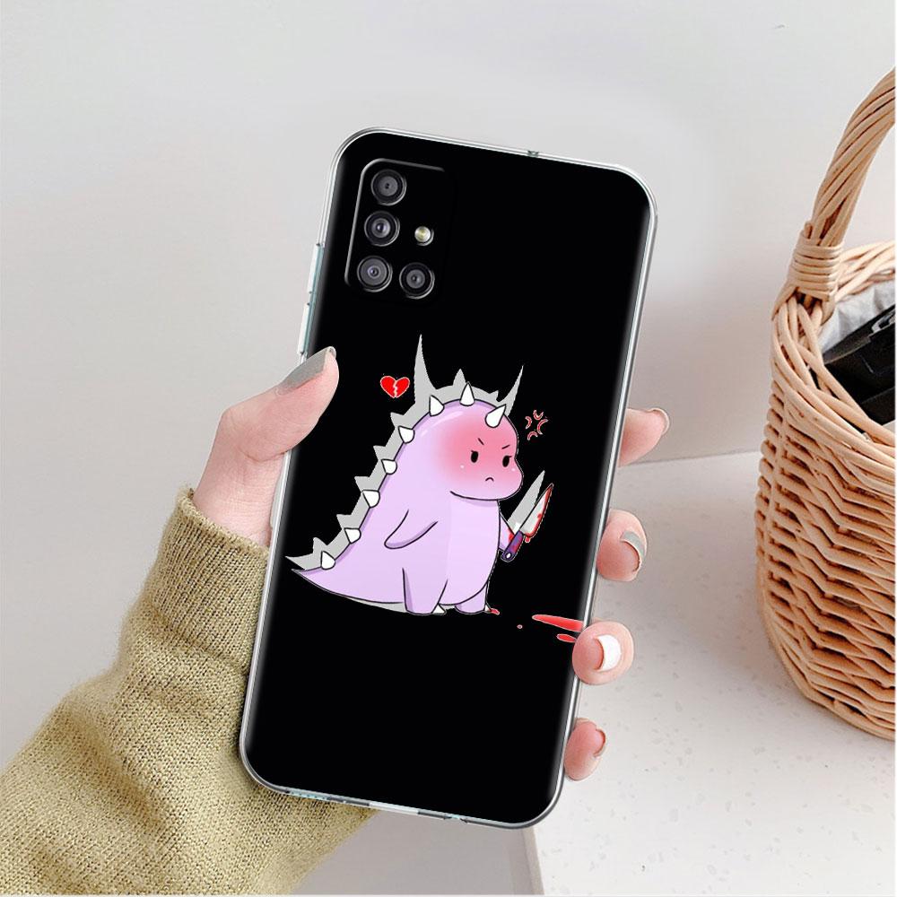 Clear Case For Samsung Galaxy A52 A12 A51 A32 A21s A71 A32 A22 50 A70 A31 A72 5G Phone Cover Dinosaur Cartoon