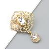 Women's Crystal Gold Color Rhinestone Hollow Bride Wedding Jewelry Brooch