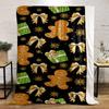 Festive Gingerbread and Gift Pattern Patterned flannel blanket perfect for the bedroom living room, sofa, or a little nap