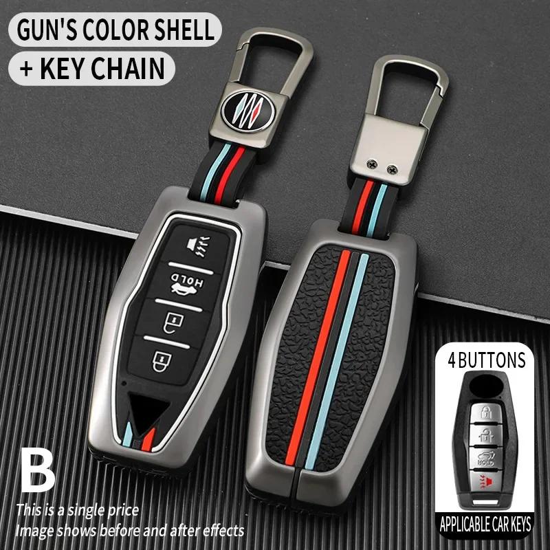Interior Mouldings Zinc Alloy + Silicone Car Key Case Cover Shell Fob For Mitsubishi Outlander 2022 2023 2024 Control Car Interi