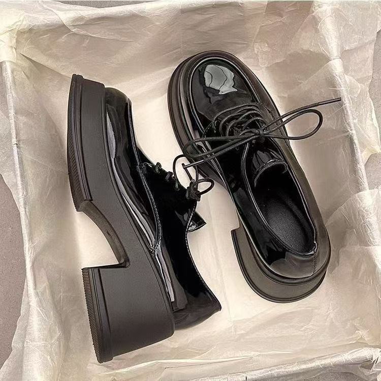 British Style Platform Small Leather Shoes Women's 2025 New Spring Versatile College Style High-heeled Single Shoes Loafers Ins Tide
