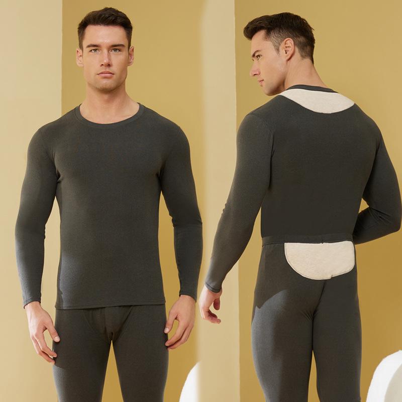 Женский теплый комплект нижнего белья из кашемира и шелка: Двусторонние брюки и топ с начесом для поддержки талии и живота.