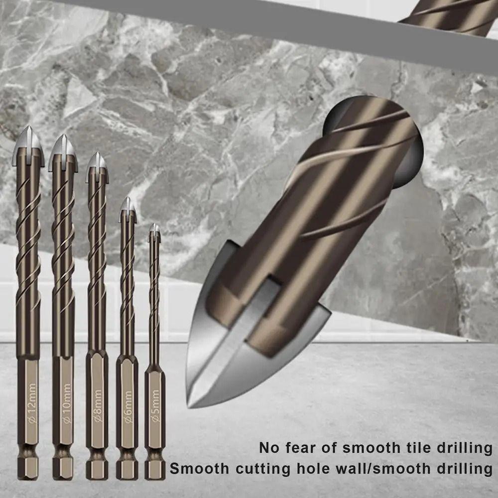 Four-Edged Cross Tile Drill Bits Set Anti Slip Hex Shank Hole Opener  Woodworker