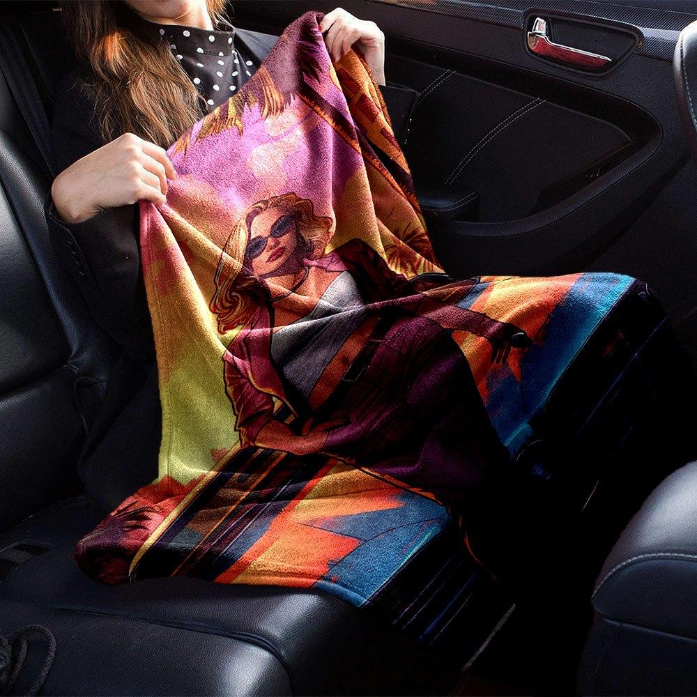 1 шт. Мягкое фланелевое одеяло Grand Theft Auto с дизайнерским принтом. Уютное одеяло для всех сезонов, идеально подходит для дивана, кровати, офиса