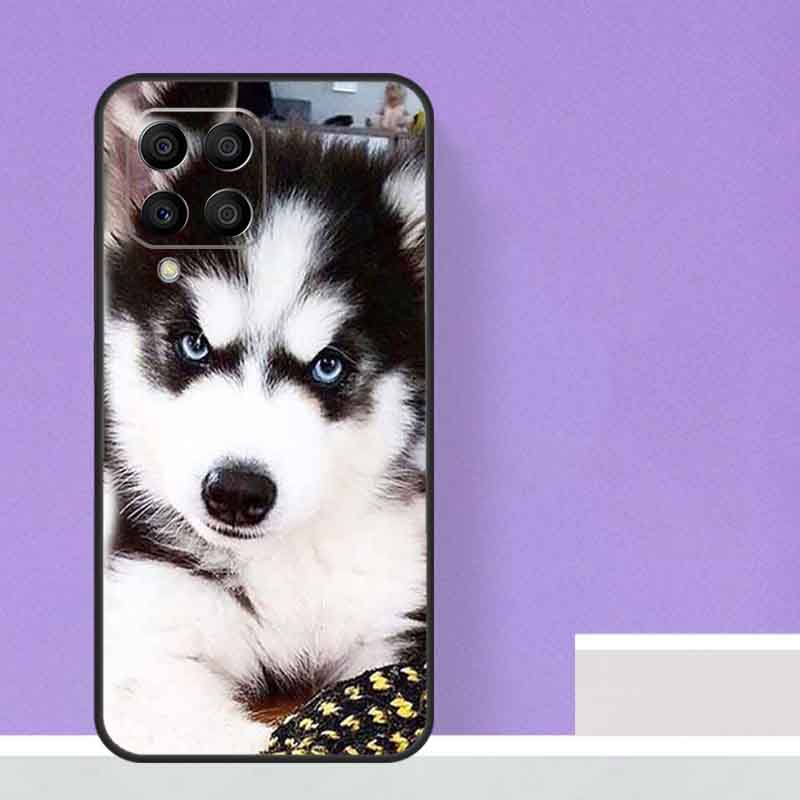 Animal Husky Puppy For Samsung Galaxy M13 M33 M53 M12 M32 M52 M14 M34 M54 M20 M51 M21 M30s M31s M15 M55 Case