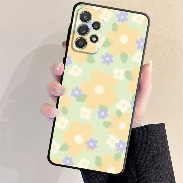 Мягкий чехол-бампер из ТПУ для Samsung Galaxy A53 A23 A71 A31 A51 A22 A13 A32 A21s A72 A33 A52 A14 A73 A52s A11 A12 A91 с цветочным принтом