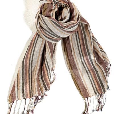 J VINEYARD LINEN STRIPE MIX SCARF