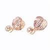 Purple Gold Fashion Foreign Style Personalized Fashion Rose Gold Plated Hollow Striped Love Earrings