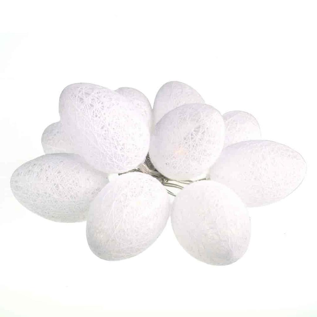 Cotton Easter Eggs LED White