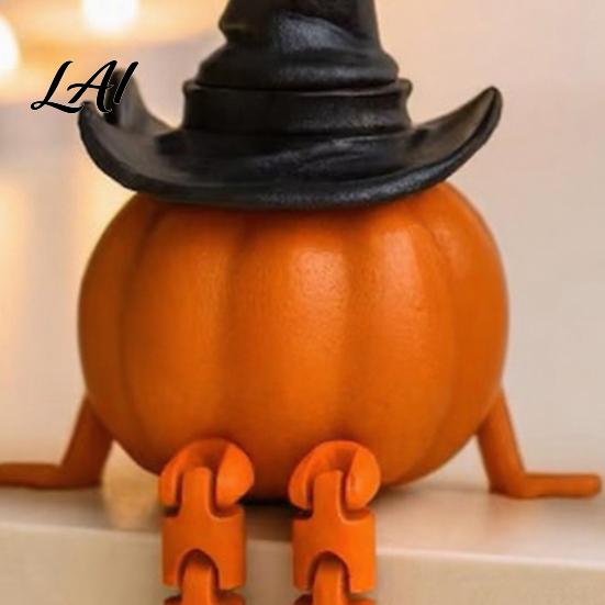 Halloween Ornaments Desktop Decoration Movable Wizard Pumpkin Devil Ghost Figurine 3D Printed Joint Figures PLA for Bookshelf Table And Window