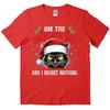 On The Naughty List and I Regret Nothing  Christmas Cat TShirt Casual Creativity Shortsleeve Cotton Unisex Streetwear