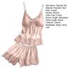 Women's Satin Pajamas Set Lace And Shorts Two Cami Top Piece Sleepwear with Built-in Bra Sexy