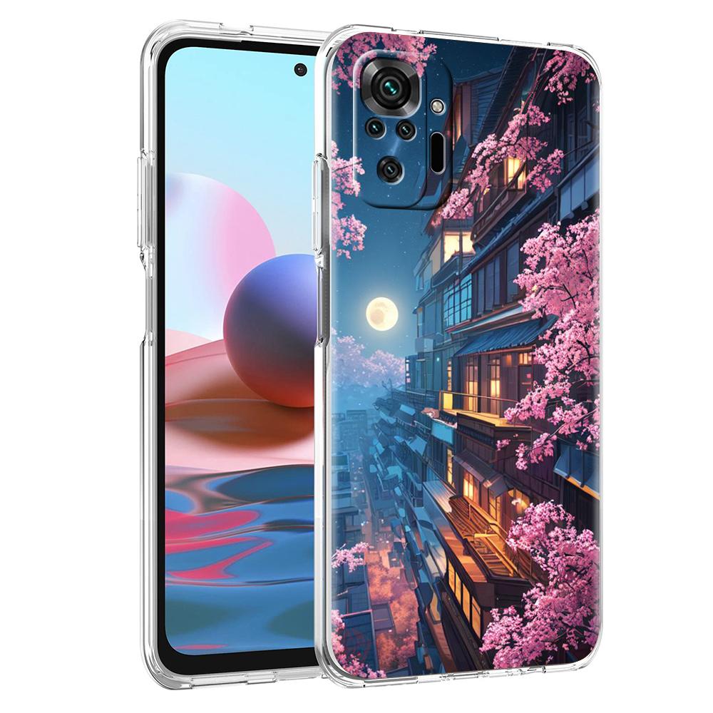 Чехол для телефона с японским аниме-пейзажем для Xiaomi Redmi Note 12 4G 11 10 Pro 5G 10C 10S 9S 9 9T 8T 9C 9A 8 8A 7 K50 Gaming Прозрачная крышка