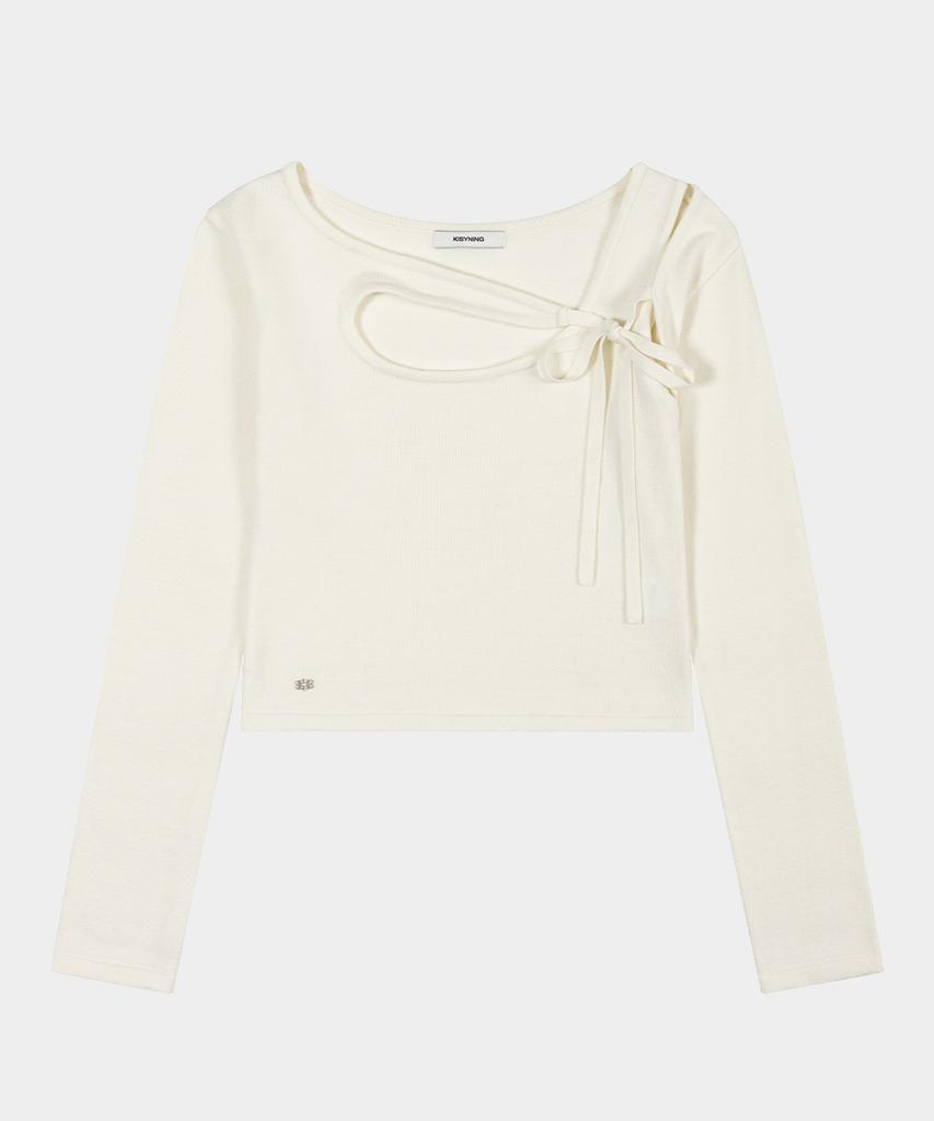 KISYNING Connect Hole Ribbon Rib Knit (Cream)