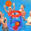 Inflatable Pool Basketball Set,Floating Swimming Ring & Beach Ball Games Summer Party Fun Favors Water Battle for Kids & Adults