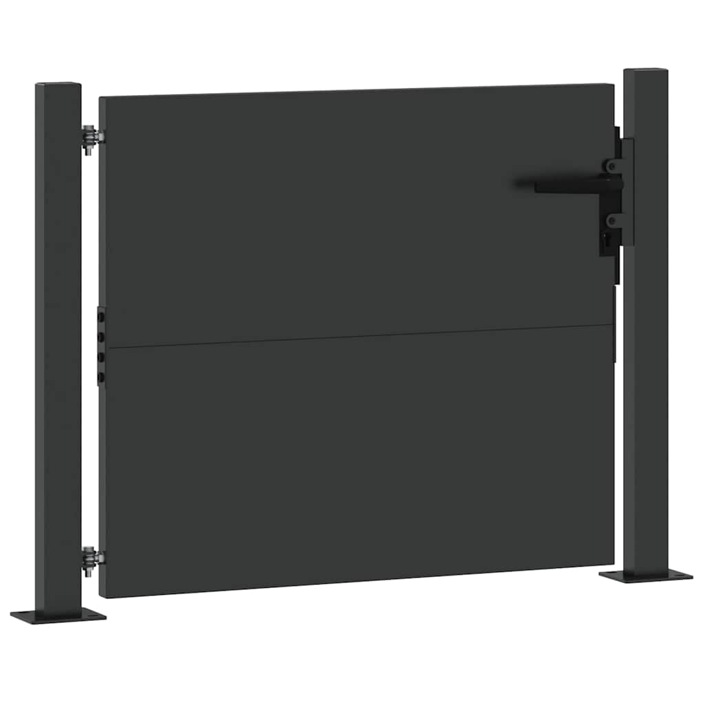 Garden Gate Black 110 x 105 cm Powder Coated Steel