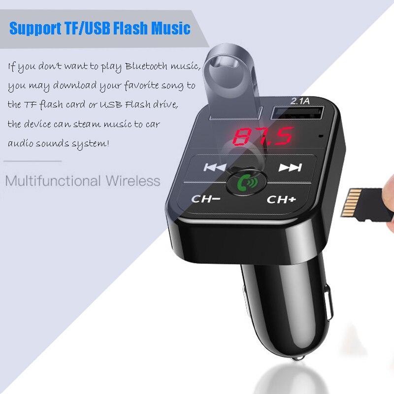 Автомобильный Bluetooth 5,0 FM-передатчик беспроводной адаптер микрофон аудио приемник авто MP3-плеер 2.1A Dual USB быстрое зарядное устройство автомобильные аксессуары