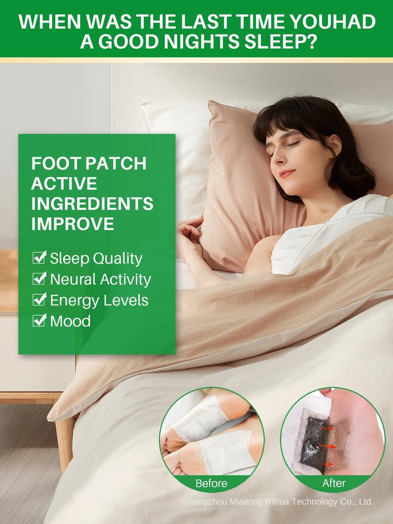 Пластырь для ног Mai Bamboo Charcoal Foot Massage Help Sleep Foot Patch Care 12 пластырей
