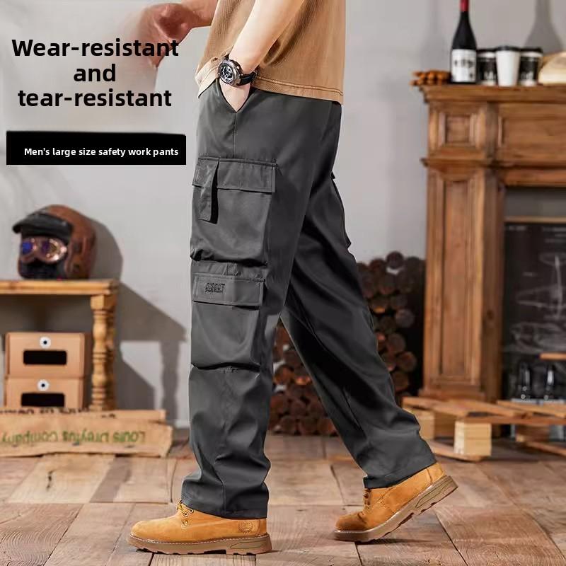 Мужские рабочие брюки большого размера Повседневные брюки Грязеотталкивающие Летние Носимые С манжетами для строительных работ Молодежная мода