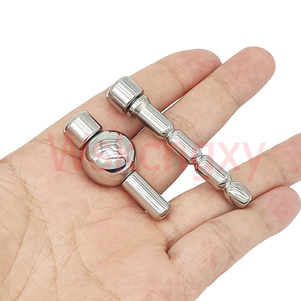 Screw Lock Stainless Steel Male Chastity Device Cock Cage with Arc Penis Ring Sex Toys for Men Urethral Lock Adult Game