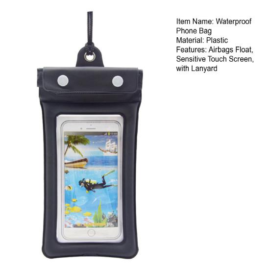 Водонепроницаемая сумка для телефона Чувствительный сенсорный экран Высокая четкость Противоскользящие подушки безопасности Плавать Рафтинг Вода