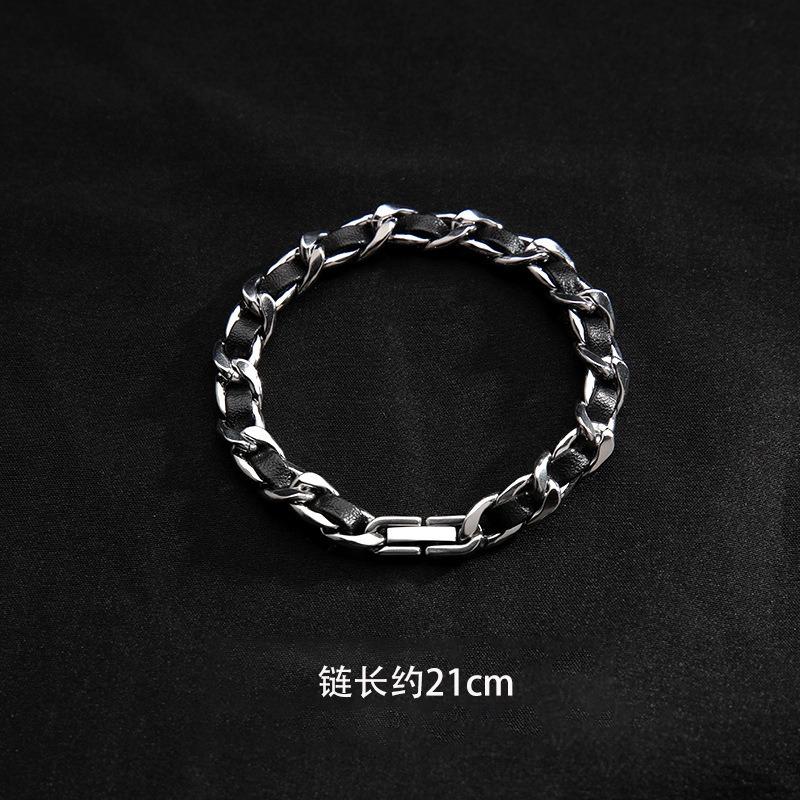 Bracelet Men's Titanium Steel Does Not Fade, High-end Sense Versatile Hip-hop Jewelry Women's Simple Personality Retro Accessories